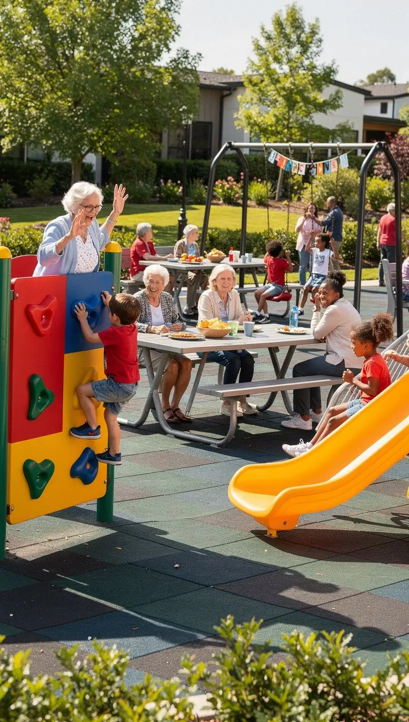 Šeimos susitikimas, kur tėvai dalinasi idėjomis apie vaikų ugdymą.
