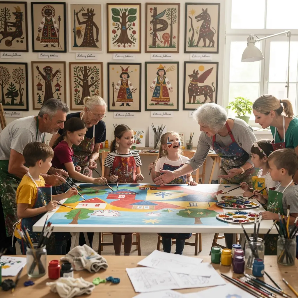 Vaikai ir senjorai kartu, kuriantys tarpusavio ryšius ir prisiminimus.